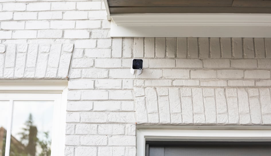 ADT outdoor camera on a Asheville home